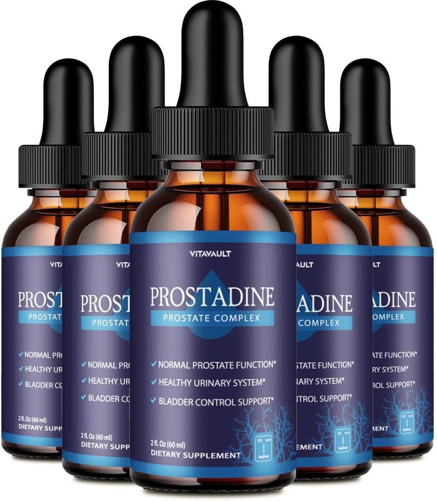 Prostadin, Potent Prostate Support Liquid Drops, Highly-Rated Prostadine pre celkovú prostatu Wellness, Easy-to-Use Dropper Form (5 balenia)