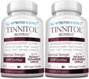 Schválená veda Tinnitol - Tinitus podpora Supplement - Jednoduché zvonenie v ušiach - zvýšenie vnútorného zdravia ucha - 2 fľaše - 6 mesiacov dodávky - vyrobené v USA