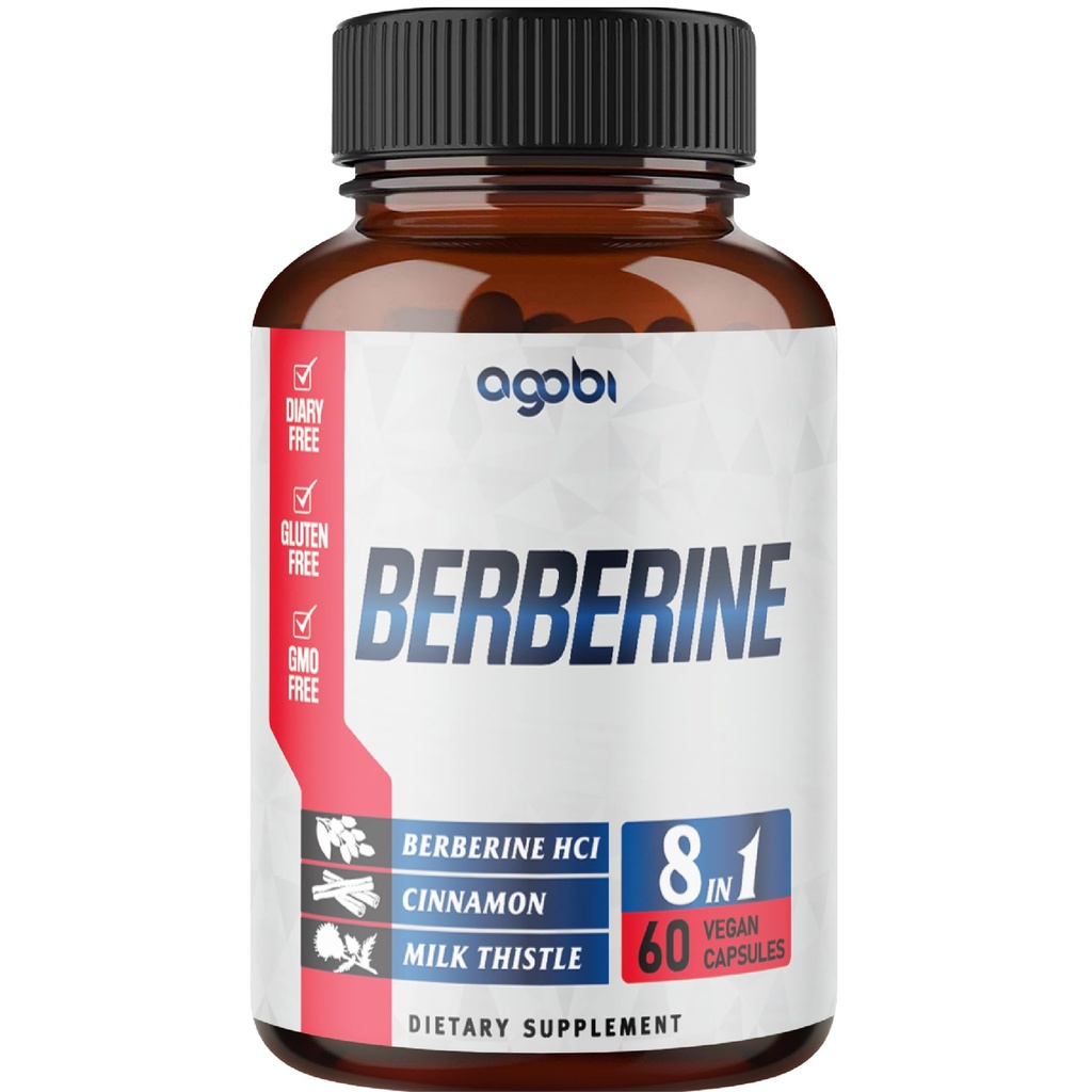 Berberine Supplement with Ceylon, Milk Thitle, Turmeric, Elderberry & More - Podpora Immune, Kardiovaskulárne a gastrointestinálne - 60 Počet po dobu 2 mesiacov