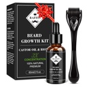 RAFFIN Bed Growth Kit, Upgrade Beard Growth Oil (2Oz) w/Maximálne zhrubnutie Biotin & Castor Oil pre Spot/Patchy Beard, Dosiahnutie plnšie, Silnejšie a zdravšie medvedíky, Darčeky pre neho priateľ manžel otec