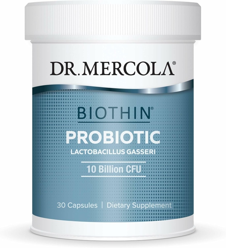Dr. Mercola Biothin Probiotic - Digestive Health Supplement - Podpora zdravého metabolizmu - bez GMO, bez lepidla a bez sóje - 30 Oneskorené-Release kapsule (30 Servings)