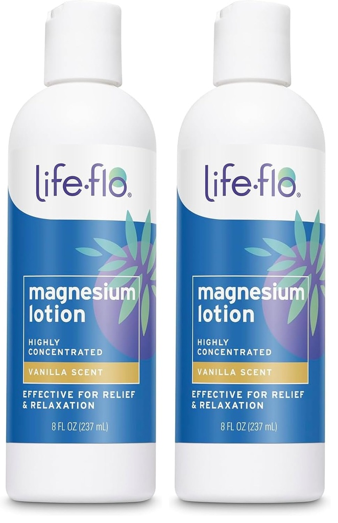 Horčík Lotion, Vanilková vôňa - Relaxácia a relaxácia s chloridom horečnatým zo Zechstein Seabed - Dermatológ testovaný, Hypoalergénna, 60-dňová záruka, netestované na zvieratách, 8oz