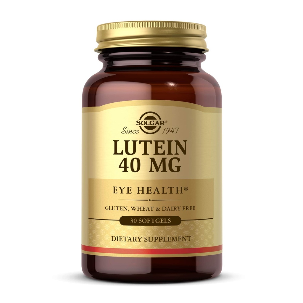 Solgar Lutein 40 mg, 30 Softgels - Podpora zdravia očí - Pomoc Filtrovať Blue-Light - Obsahuje FloraGLO lutein - Gluten-free, Dairy Free - 30 Servings