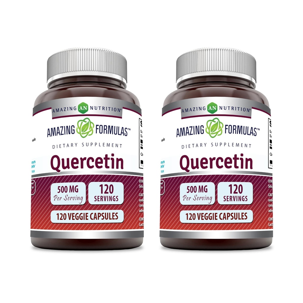 Amazing Formules Quercetin 500mg Veggie Capsules Supplement 