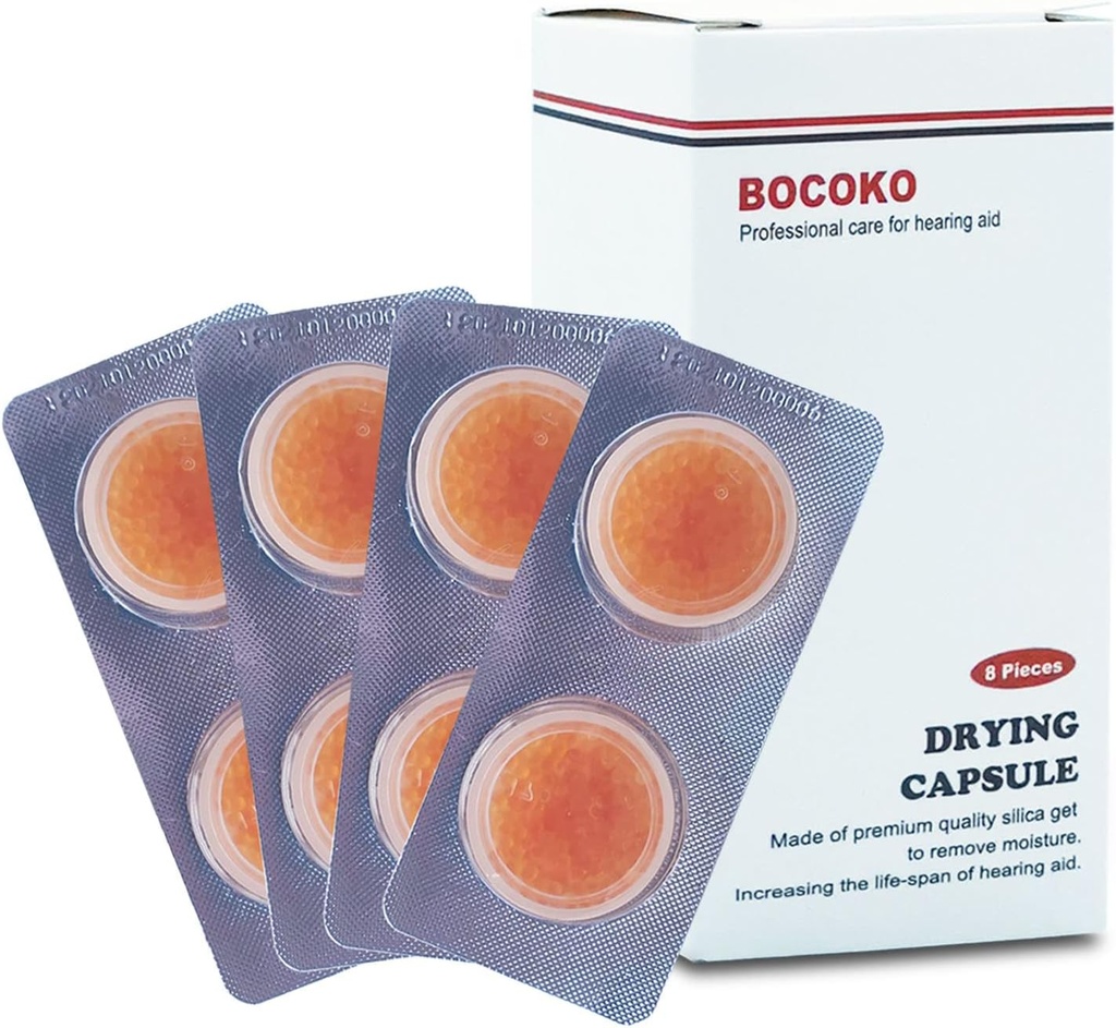 8 kusy sušiaca pomôcka na sušenie sluchu kapsule C&C Dry-Cap pre Phonak, Starkey a Unitrón Charger Case