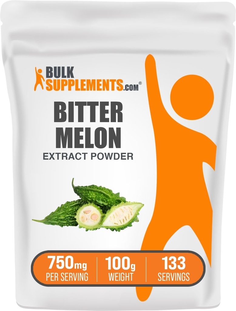 BulkSupplements.com Bitter Melon Extract Powder - Horký Melon Supplement, Horký tekvica extrakt - Bylinné doplnky, Gluten Free, 750mg per Serving, 100g (3,5 oz) (Pack of 1)