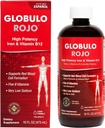 Globulo Rojo Iron Supplement - Liquid Dietary Supplement with High Potency Železo & B Vitamíny (Vegan) (1 balenie)