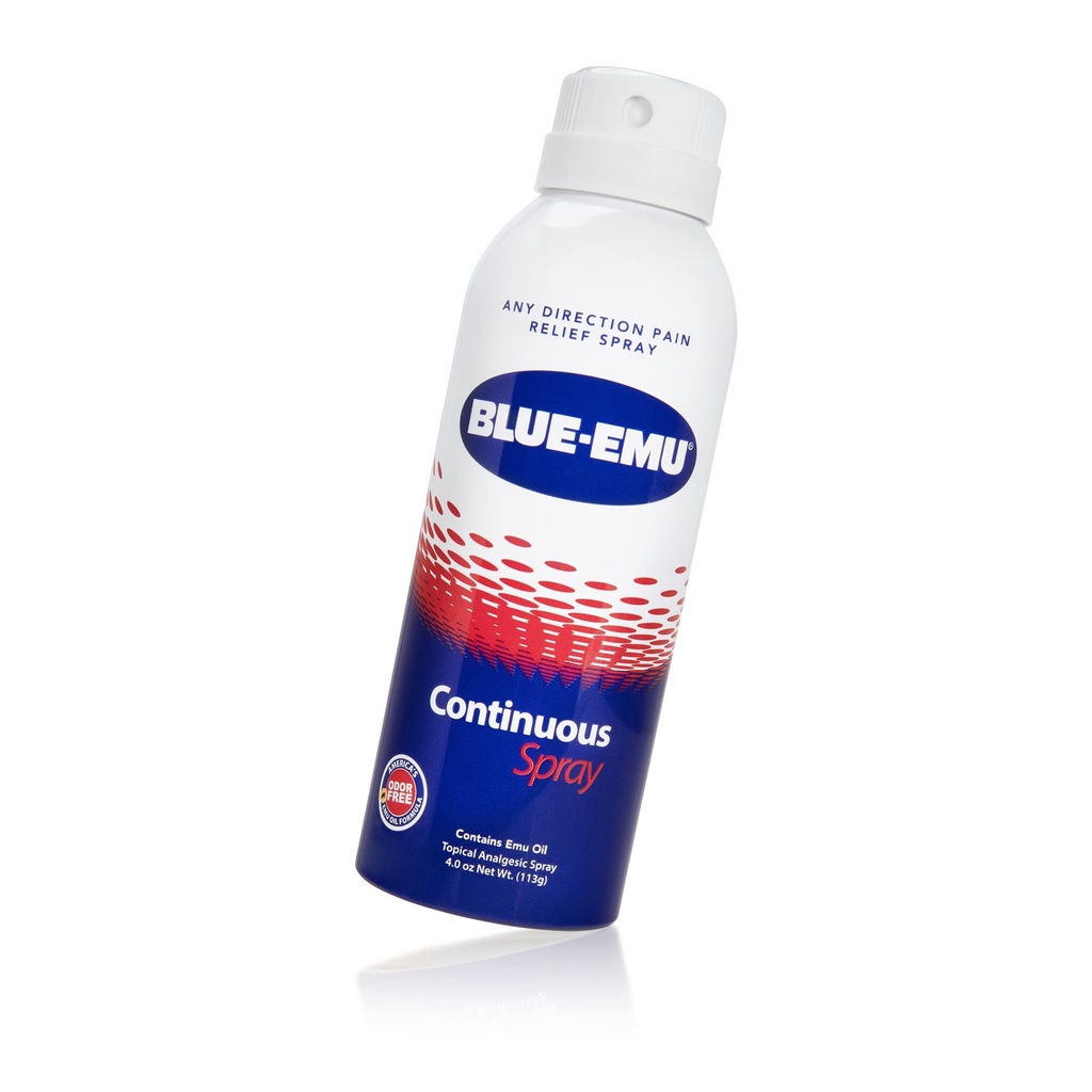Blue-Emu kontinuálny sprej na úľavu od bolesti pre rýchle pôsobenie kĺbov a svalov, 4 Oz, 1 balenie