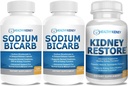 Sodík bikarbonát 650mg Kapsule pre Acid Relief, Alkalinita 120 Pills 2-Pack + Obličky Obnoviť obličky Čistenie a Obličky Zdravie Supplement, 60 caps
