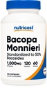 Nutricost Bacopa Monnieri 1 000 mg, 120 kapsúl (60 dávok) - Non- GMO, bez lepku a Vegetarián priateľsky