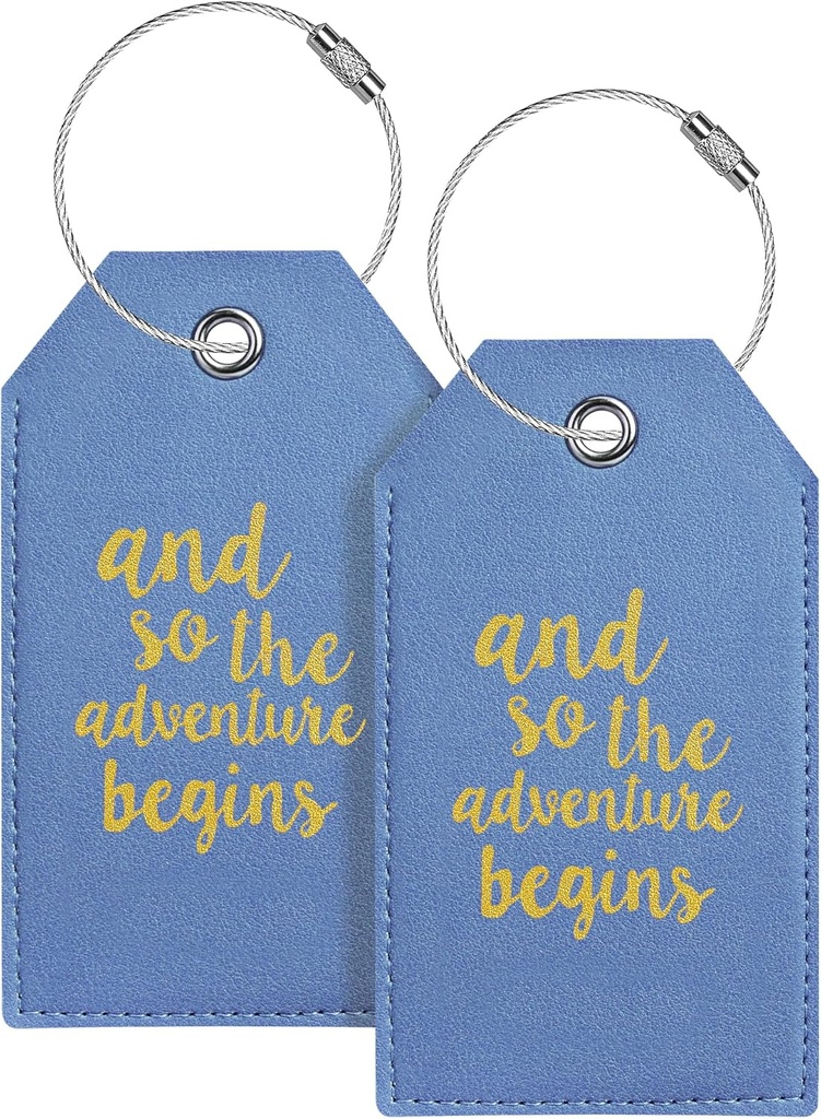 Batožina Tag & Počiatočná batožina Tagy pre kufre Kožená taška Tagy pre batohy kabelka školský nástroj s názvom ID label Cestovanie Essentials, Unikátny Fun Blue Personalizované Tagy 2 balenie