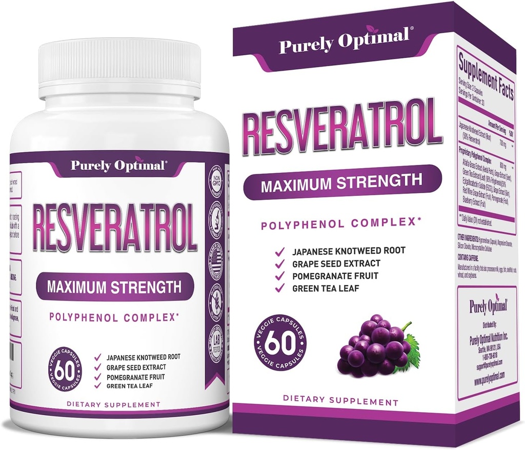 Purely Optimal Resveratrol Supplement 1500mg 