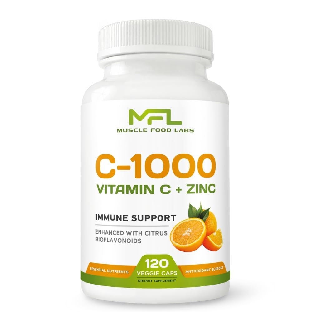 Vitamín C + ZINC - 1000 - VIT C 1000mg - Zinok 25mg - Citrus Bioflavonoidy 25mg - Non-GMO & Gluten Free - 120 Kapsule