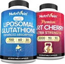 Nutrivein Premium Liposomal Glutathione Supplement & Tart Cherry Capsules Bundle: High-Absorption Glutathione Liposomal Supplement & Tart Cherry Extract Capsules for Detox, Recovery, & Defenses