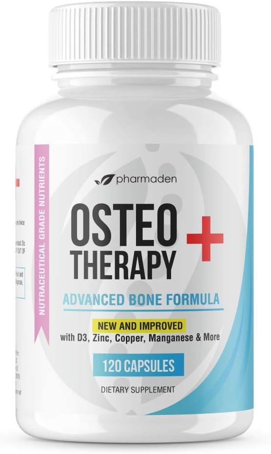 OsteoTherapy+ Advanced Bone Suplement - Vitamín C, MK4/MK7, vysoký absorpčný vápnik, mangán, horčík