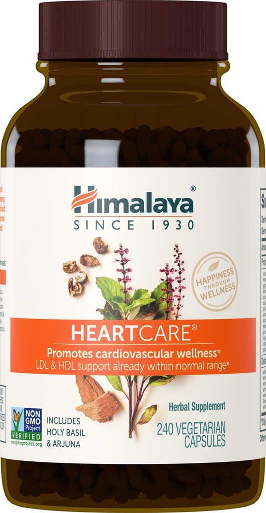 Himaláje HeartCare, Cholesterol & Krvný tlak Doplnky pre Kardiovaskulárne wellness a srdce zdravie, 720mg, 240 Kapsule, 2 mesiace dodávky