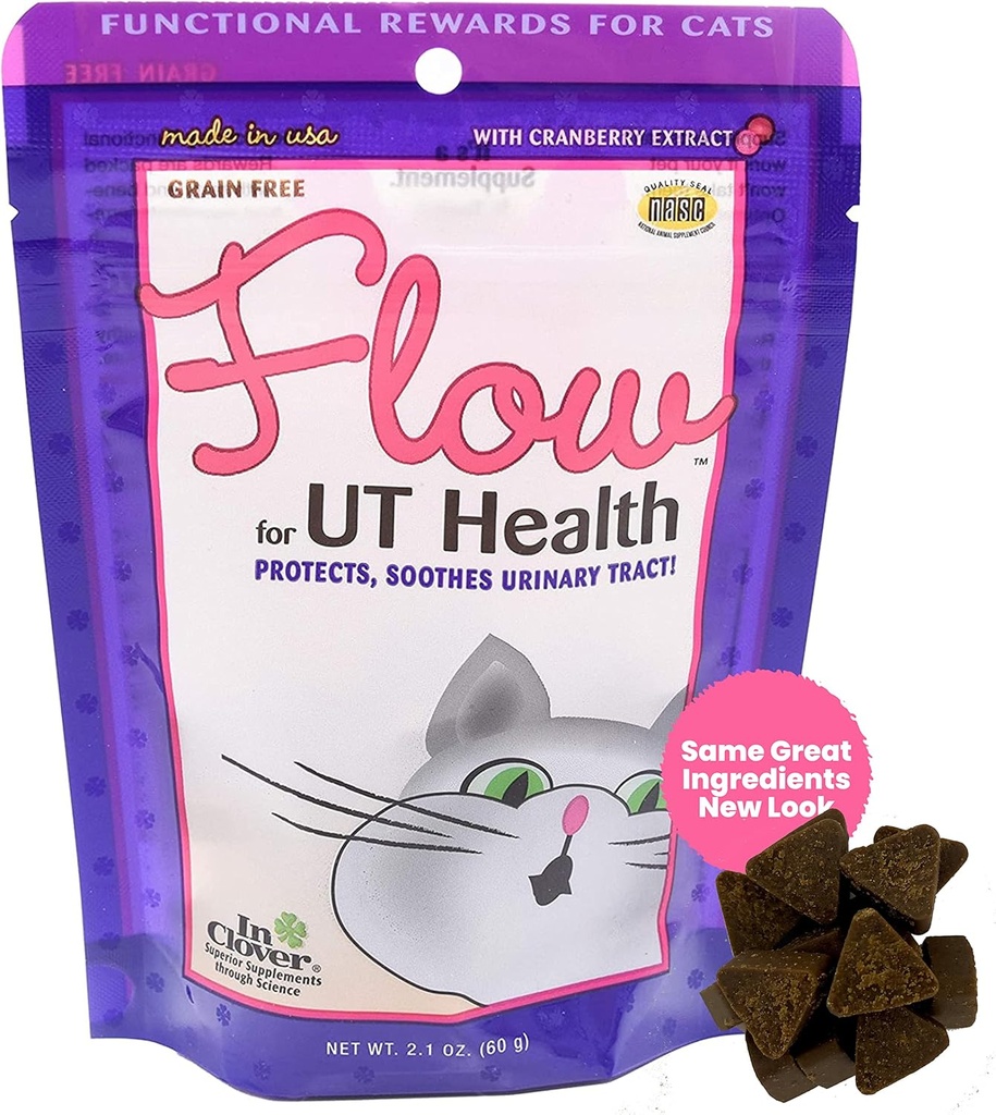 V Clover Flow mäkké žuvačky pre mačky. Denná podpora pre zdravie UT. Scientifically Formulated s prírodnými zložkami, aby močový traktát tečie prirodzene
