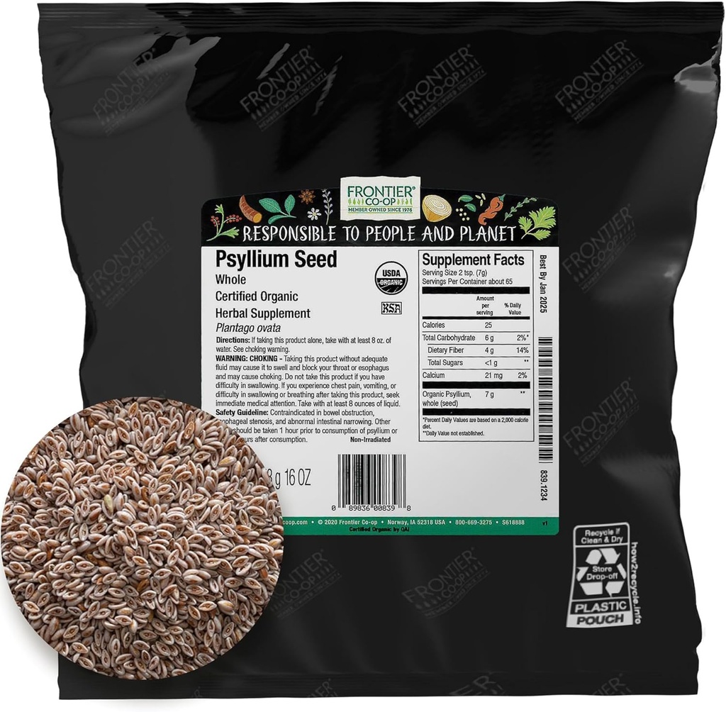 Frontier Co-op Organic Celo Psyllium Seed 1lb