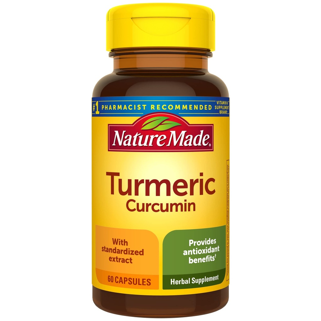 Nature Made Turmeric Curcumin 500 mg, Bylinný doplnok pre Antioxidant Podpora, 60 Kapsule, 60 Day Supply