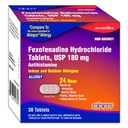 Ohm Non-Drowsy Fexofenadín Antihistaminikum Indoor Outdoor Alergy Relief Tablets 30ct