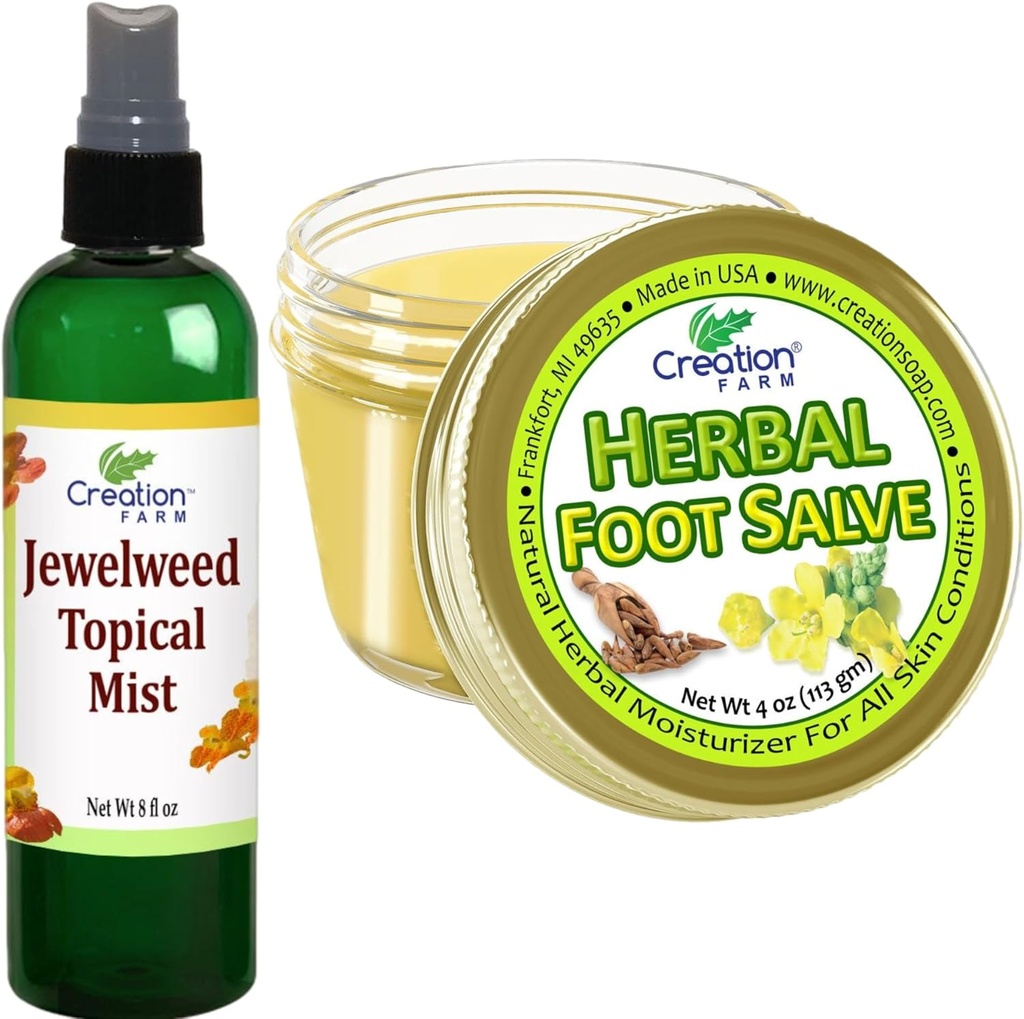 Šperky Topical Mist 8 Oz a bylinné nohy Salve 4 Oz - Riešenie pre svrbenie, aby bolo ľahšie tešiť sa každý deň