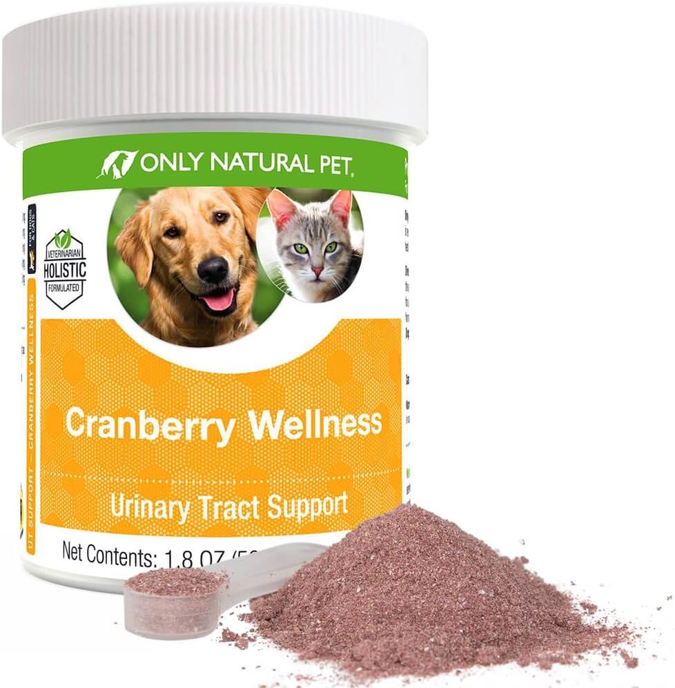 Len prírodné domáce zviera Cranberry Wellness Antioxidant prášok pre psy a mačky - Nutritional Berry prášok doplnok pre močových ciest zdravie s vitamínom C - 110 porcií