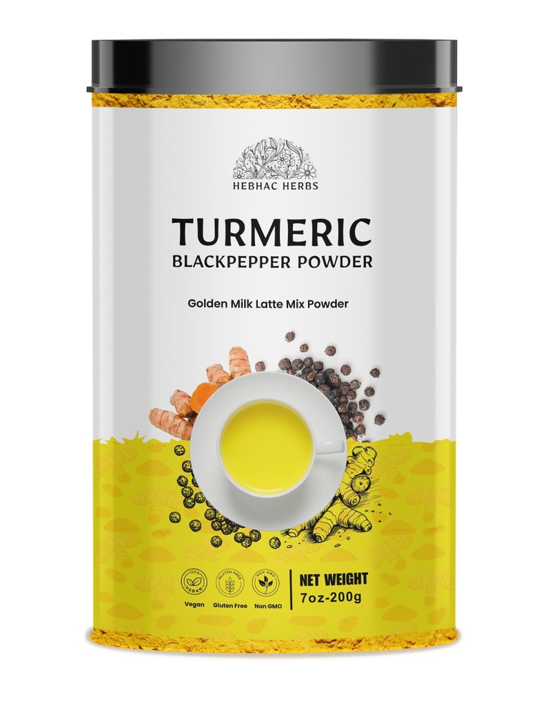 Turmeric Curcumin prášok s čiernym korením - Turmerica latte Mix s kurkumín, čierne korenie - Zlaté mlieko Instant Drink Mix prášok