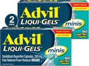 Advil Liqui-Gels mini Bolesť Reliever a horúčka Redukcia, Bolesť Medicína pre dospelých s Ibuprofen 200 mg pre úľavu od bolesti - 2x160 Tekuté naplnené kapsuly