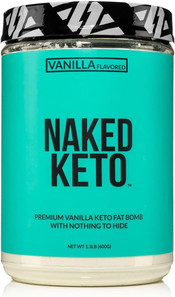 Nahá Vanilla Keto - Premium Vanilla Keto Fat Bomb Powder - Nič umelé - Bezlepkové Keto Bomb Vanilla Mct Powder s bez Gmos - 1,3 Lb