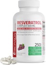 Bronson Resveratrol 500 Complex Štandardizovaný Trans-Resveratrol + Hroznový extrakt zo semien a červeného vína, 250 kapsúl