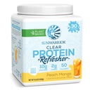Sunwarrior Clear Protein Powder Plant-Based Water Mix, Vegan a osviežujúci proteín a hydratácia doplnok 10g Per Servírovanie Peach Mango Ochutené 420g Tub 30 Servisné