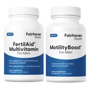 FertilAid pre mužov a pohyblivosťBoost Combo, prenatálne vitamíny a mužskú plodnosť doplnok k podpore počet a pohyblivosť s L-karnitín, CoQ10, Zinok a viac, 150 Kapsule, 1 mesiac dodávky