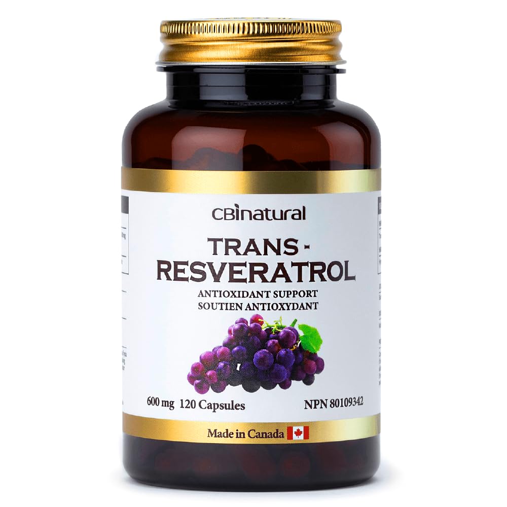 Trans-Resveratrol 600mg, High Potency Antioxidant, Podporuje Cellular Health & Healthy Aging, 120 Vegan Kapsule, 4-Month Supply, Non-GMO, Gluten Free
