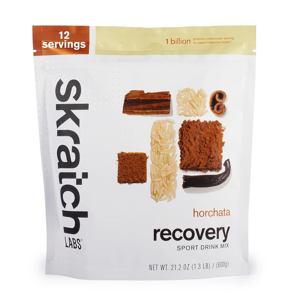 Skrattch Labs Post Workout Recovery Drink Mix s Horchata, (21,2 oz, 12 Servings) s kompletným mliečnym proteínom Casein a srsť a probiotiká, bez lepku, Kosher, Vegetarián