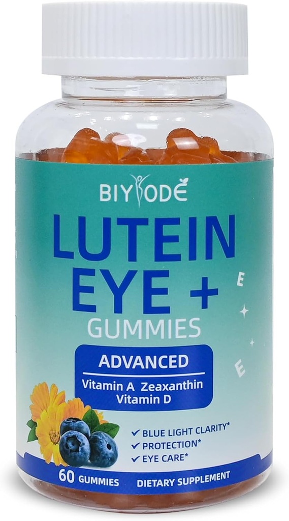 Lutein Gummies: Podpora Očné zdravie Lutein Vitamíny Zeaxantín Doplnky pre dospelých Vision Care a Macular Podpora 60 Gummies 30 Day Supply
