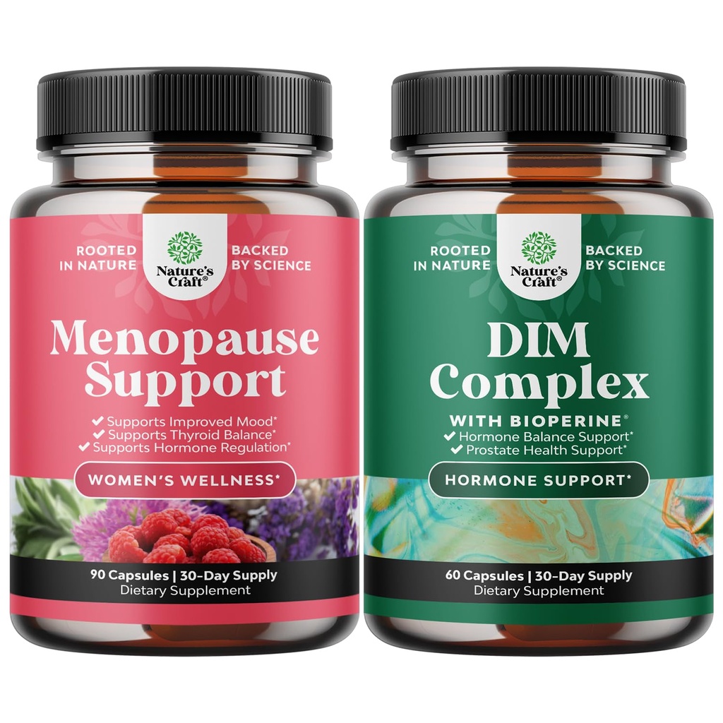 Bundle of Total Menopauza Supplement - Hot Flash Relief - Dong Quai Vitex Chaste Berry a Black Cohosh a Pure DIM s Bioperine - Diindolylmetán testosterónový komplex s brokolicami