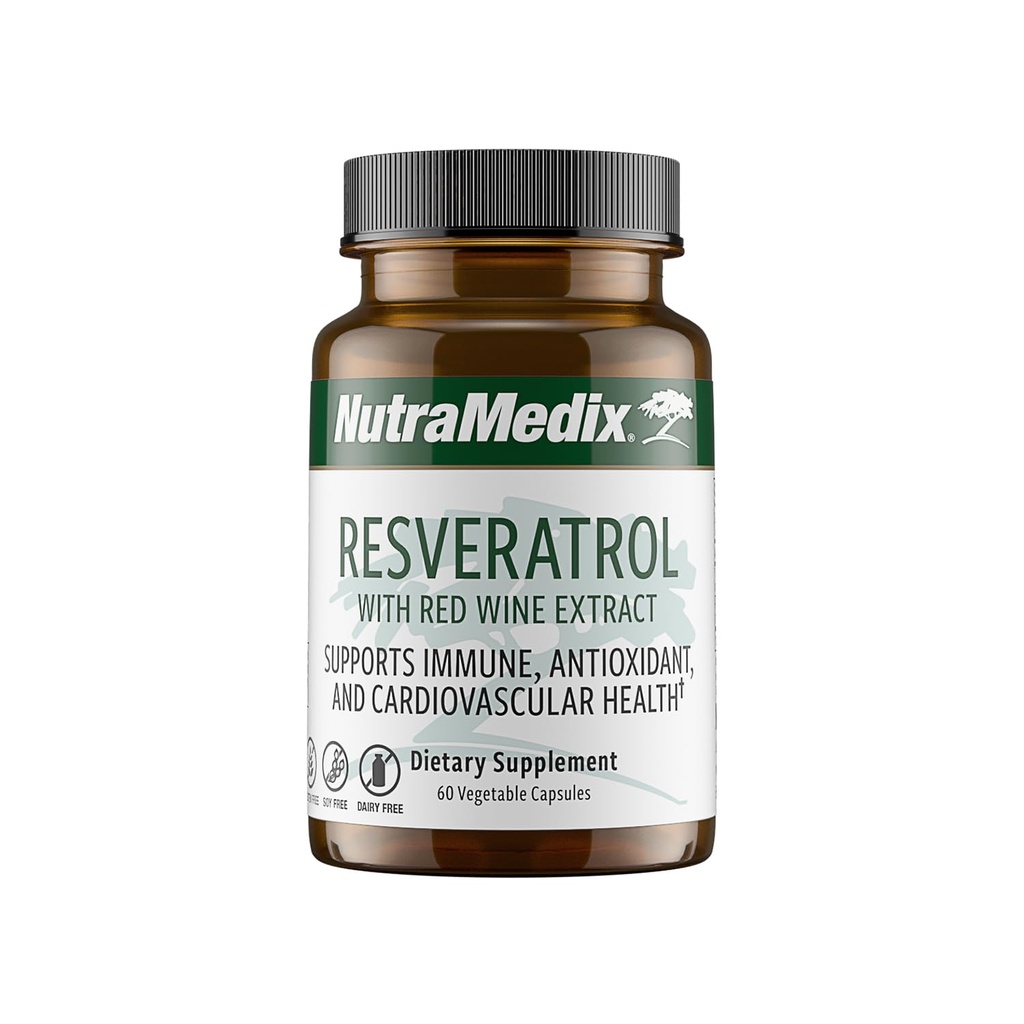 NutraMedix kapsule Resveratrol - Biodostupné Antioxidanty Supplement from Red Wine Extract + Grape Skins - 200 mg Japonský Knotweed od Immune & Cardiovaskulárna podpora (60 kapsúl)
