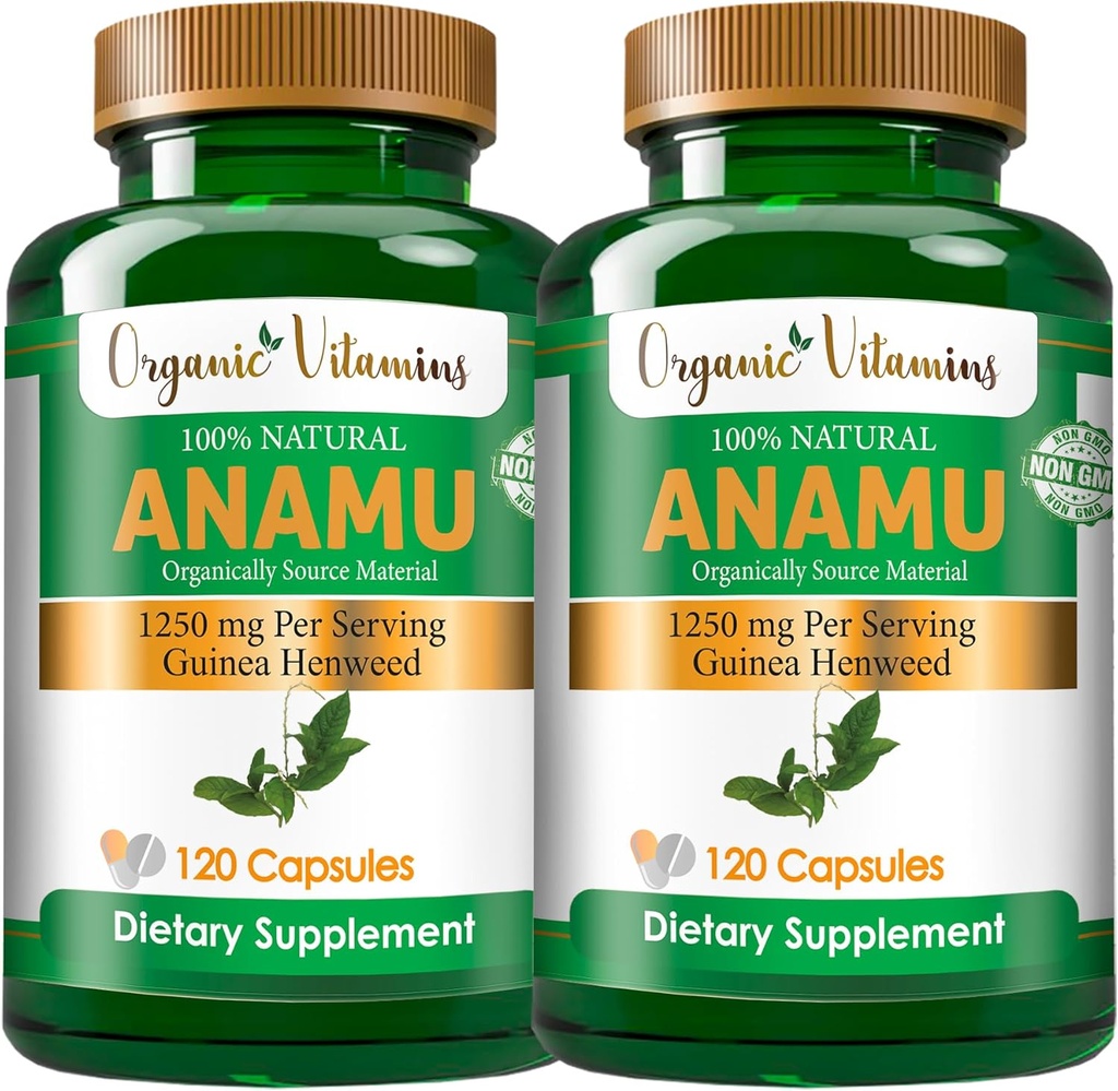 Organické vitamíny Anamu 1250mg 100% Organicky rastúce 240 kapsúl Celkom Petiveria Allicea Vitamisan