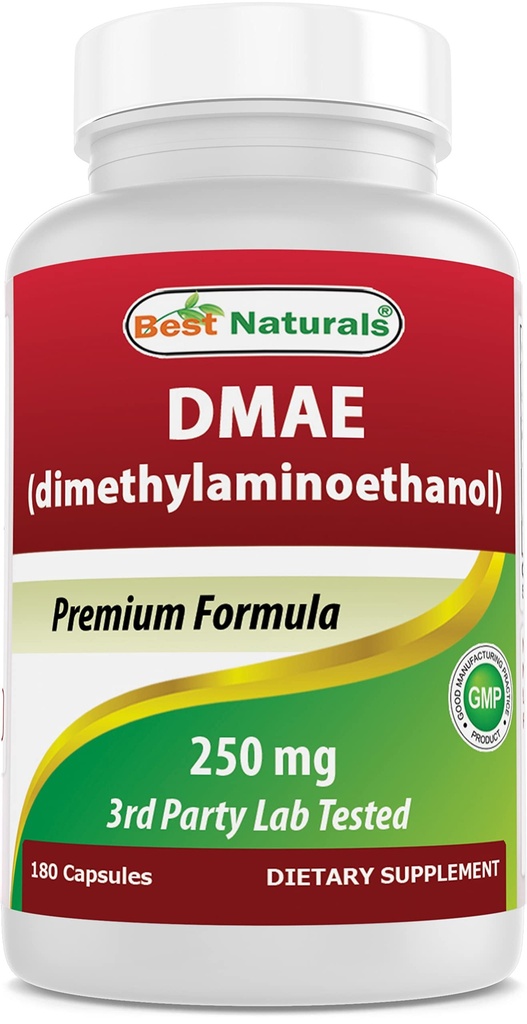 Najlepšie prírodné DMAE doplnok 250 mg 180 Kapsule - Dimetylaminoetanol bitartrát
