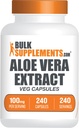 BulkSupplements.com Aloe Vera Kapsule - Aloe Vera Extract, Aloe Vera Supplement - Bylinné doplnky, bez lepidla, 1 Kapsula na Serving, 240 Veg Kapsule (Pack of 1)