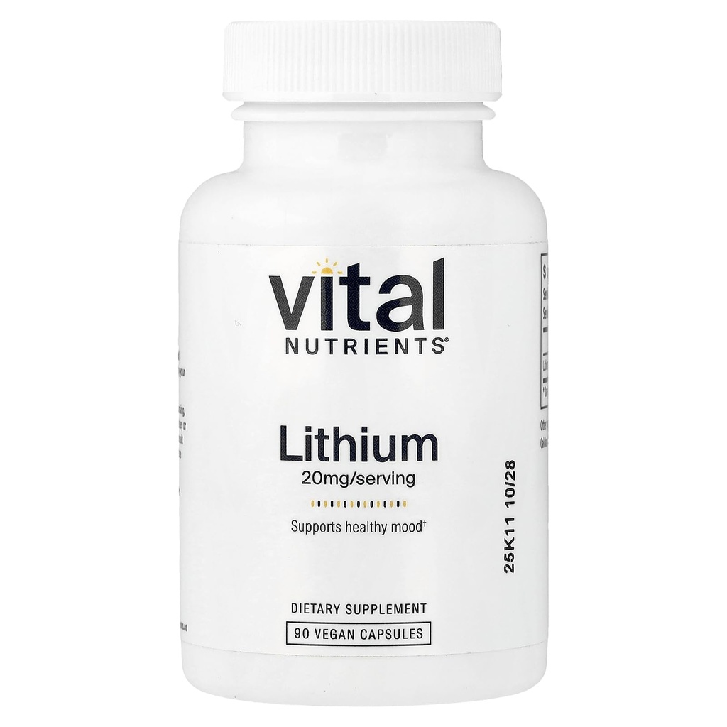 Vital Nutrients Lítium Orotate 20mg 