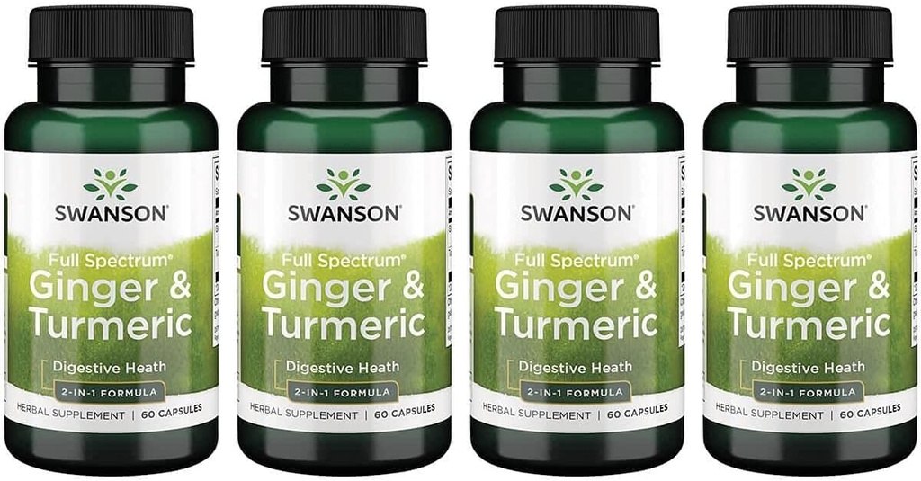 Swanson Full Spectrum Ginger & Turmerica 60 kapsúl 4 balenia