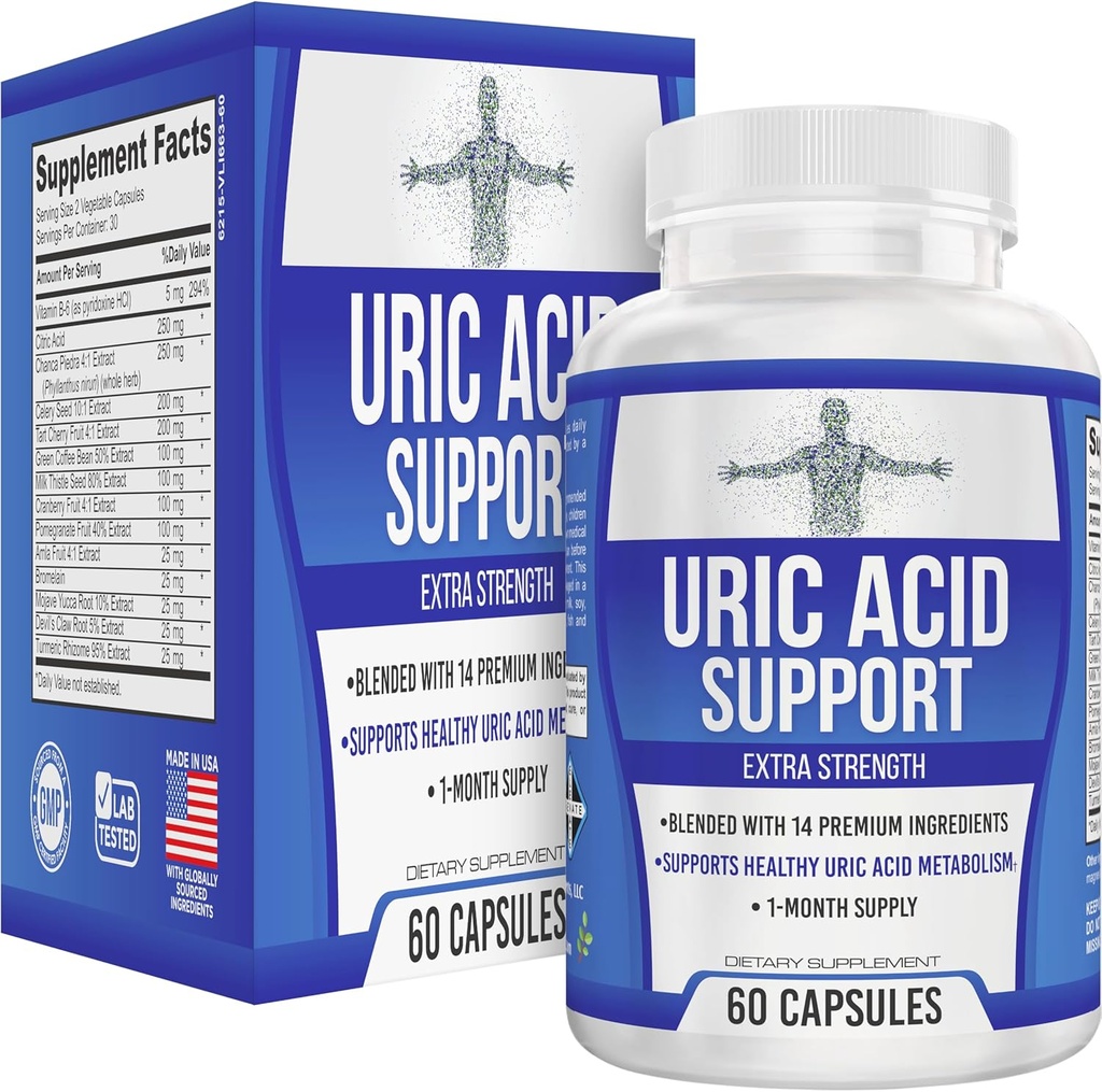 All-in-1 Uric Acid Cleanse Support s 14 Aktívne zložky 