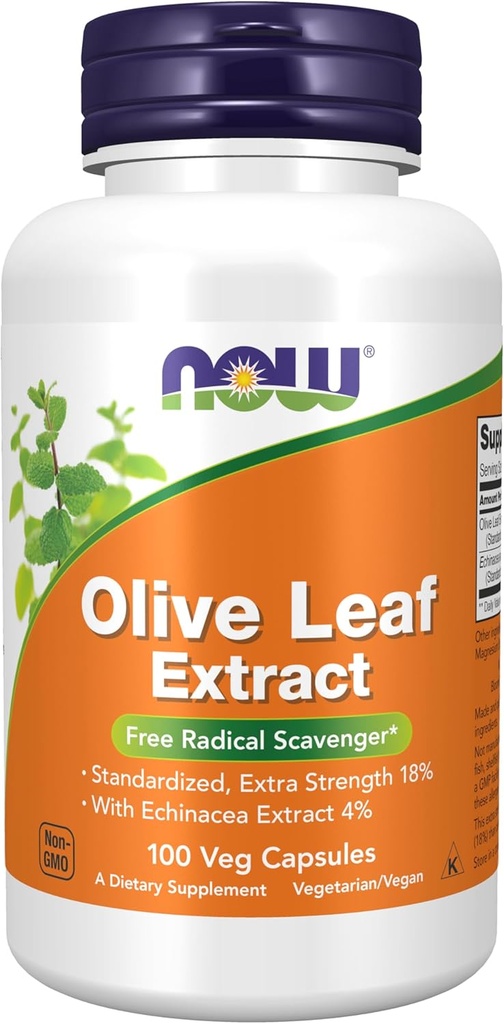 Teraz Foods Doplnky, Olive Leaf Extract s Echinacea Extract 4%, Extra sila, Voľný Radical Scavenger*, 100 Veg Kapsule