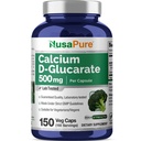 NusaPure kalcium D-Glukarát 500 mg 150 Veggie Caps, Vegan, Non-GMO, Gluten-Free