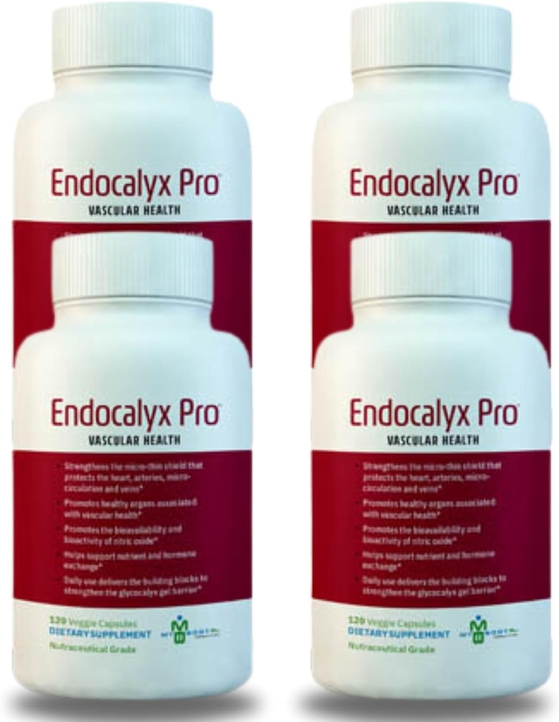 Endocalyx Pro Supplement – Endothelial Glycocalyx Support 120 Capsules - Vascular & Microcirculation Health – Clinically-Studied – Patented – Supports Nitric Oxide Functions