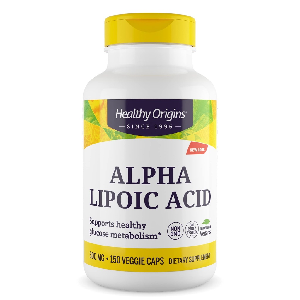 Zdravý pôvod Alpha Lipoic Acid, 300 mg - Alpha Lipoic Acid Supplement - Antioxidant Support - Gluten-Free Supplement - 150 Veggie Kapsule