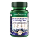 Čistota Produkty Blueberry Probiotic B12 Energy Melt Klinické probiotiká - organické čučoriedky, metylkobalamín B-12-30 Melty