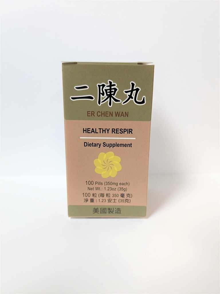 Lao Wei Healthy Respir - Er Chen Wan bylinné doplnky Pomoc pre Bronchial funkcie, dýchací systém 350mg 100 Pills Made in USA
