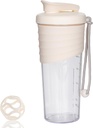 Fľaša pre miešačky proteínov, 24 oz, Protein Shaker s Whisk guľou, Mixer fľaša, Prenosné pred tréningom Srvátkový nápoj pohár, Béžová